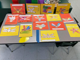 paper artwork by first graders